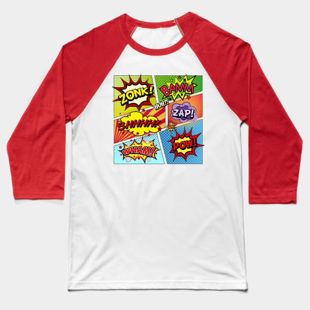 Comic Book fun Baseball T-Shirt by AlondraHanley